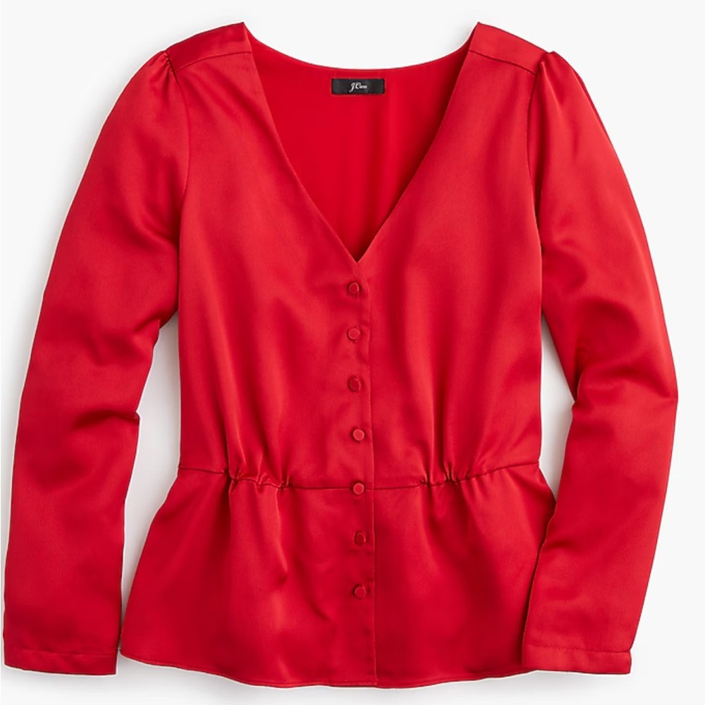 J. Crew peplum top in satin-crepe